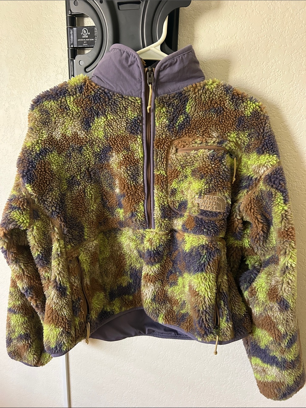 The North Face Jacquard Extreme Pile 1/2 zip jacket, size medium